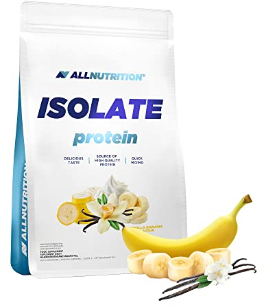 ALLNUTRITION Isolate Whey Protein Powder Muskelaufbau - Nahrungsergänzungsmittel mit verzweigten Aminosäuren BCAA Pure Isolate Bodybuilding Shake - Glutenfrei 908g Vanille Banane