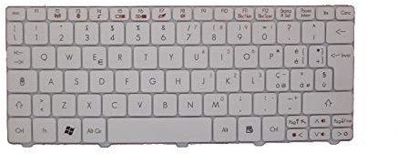 Tastiera per computer portatile ACER Aspire One 521 522 532H 533 D255E D257 D260 D260A D270 HAPPY HAPPY2 ZH9 ZE6 ZE7 PAV70 P0VE6 la-7072p NAV50 NAV80 Italia IT bianco.