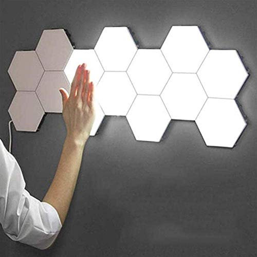 CYHY Splicing Smart, Lampe Murale Hexagonal, Panneaux A LED Lumineux for l'éclairage Un Mur for l'intérieur, modulaire tactiles lumières sensibles nid d'abeille décoratif (Size : 8piece)