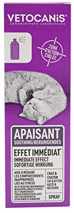 Vetocanis | Spray Apaisant et Calmant pour Chat | Diffuseur Anti Stress Chat | A base de Phéromones et Herbe à Chat | Effet Immédiat | Pour Chat et Chaton