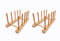 efbock Plate Rack Holder for Kitchen Cupboards Bamboo Wooden Chopping Board Tray Dish Rack Stand Drainers, Kitchen Cabinet Organizer for Plate/Cup/Pot Lid (2, 4 slots)
