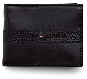 Tommy Hilfiger Herren Leder Ranger RFID Bifold b枚rse mit M眉nzfach, schwarz, Einheitsgr枚脽e