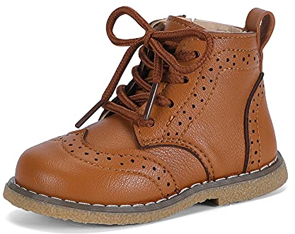 MASOCIO Stivali Bimbo Stivaletti Bambino Scarpine Primi Passi Bimba Bambina Scarpe da Festa Sera Scuola Antiscivolo Taglia 27 Marrone (CN 28)