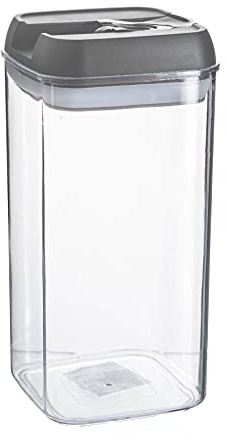 Argon Table Food Storage Container with Airtight Flip Lock Lid - 1200ml - Grey - 1 Pack - Plastic Kitchen Storage Tupperware Pantry Food Organiser for Cereal, Oats, Sugar, Coffee, Biscuits, Tea