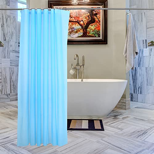 WedDecor Duschvorhang, schimmelresistent, wasserdicht, PEVA, strapazierfähig, Badezimmervorhänge, mit 12 weißen Kunststoffhaken, 180 x 180 cm, Blau