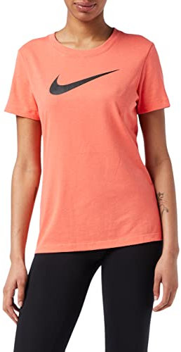 Nike W NK Dry Tee DFC Crew T-Shirt, Magic Ember/Magic Ember, M Femme