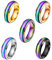 5 Stück Stimmung Ring, Farbwechselring, Stimmungsringe, Farbwechselringe für Herren und Damen, Edelstahl Farbwechsel Stimmungsring, Temperatur Emotion Ring, Alltag, Party, Geburtstag, Valentinstag