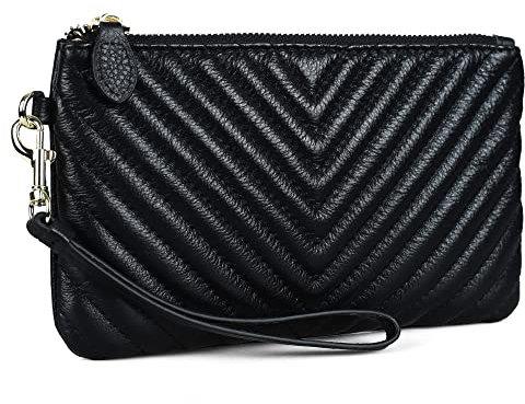 befen Women's Wristlet Clutch Wallet Real Leather Slim Cell Phone Purse and Handbags with Wrist Strap