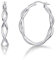 Creolen Ohrringe Twisted Unendlichkeit Huggie aus 925 Sterling Silber mit Weißgold Plattiert, Vintage Schmuck für Damen Frauen Mädchen - Durchmesser: 35 mm, Breite 6 mm