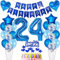 deko 24. geburtstag Mann deko blau ballon 24. geburtstag deko Mann Tortendeko 24 Geburtstag dekoration Mann geburtstagsdeko 24 jahre Mann Junge kuchen deko 24 geburtstags luftballon 24 deko Männer