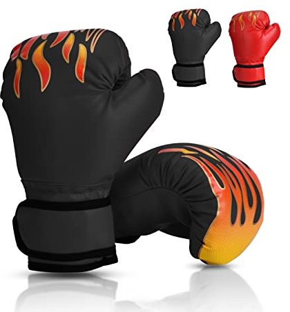 Wuudi Kids Boxing Gloves 6oz MMA Punch Bag Training Mitts for Kids 3-10 Years Training Gloves for Muay Thai Kickboxing