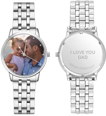 VEELU Personalisierte Foto Armbanduhr
