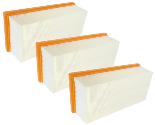 vhbw 3x Flachfaltenfilter kompatibel mit Kärcher NT 65/2 Eco Me | NT 65/2 Eco Me Tc Industriestaubsauger Nass-/Trockensauger Staubsauger