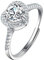 Yowablo Verstellbarer Ring mit 謋fnung, Verlobung, runder Schnitt, Zirkonia, Damen, Eheringe, Schmuck, Ringe die Frau Ringe Gardinenstange Klein
