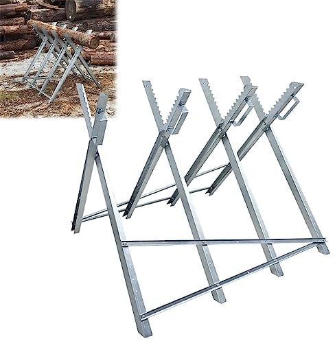 JOIEYOU Sägebock Stahl Zahnsäge Holzsägearbeiten Klappbar Sägehilfe für Kettensägen