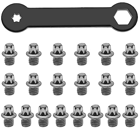 Be In Your Mind Fahrradpedalschrauben mit Torx-Schraubenschlüssel, Fahrradpedalschrauben, Schrauben, Fahrradpedale, rutschfeste Nägel, Fahrradzubehör, M4 x 4,4 mm, Stahl, 50 Stück