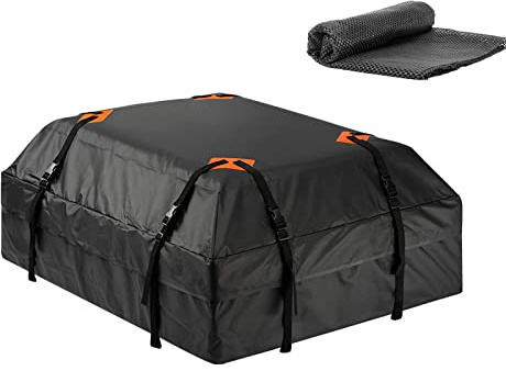 Sac de toit pour voiture, porte-bagages de toit 15 mètres cubes, sac de toit étanche pour bagages de rangement supérieur pour toute voiture avec ou sans barre transversale de toit (A)