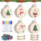 NHYDZSZ 158 Stück Runde Holz Scheiben HolzanhäNger,Weihnachten Deko Bemalen Holz,Weihnachtsbaum AnhäNger Holz,Weihnachtsbaum AnhäNger Holz,Baumschmuck Basteln Weihnachte