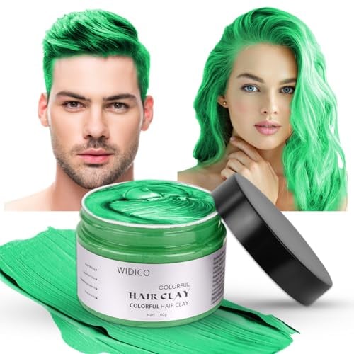 LOPHE Cera Temporal para Teñir el Cabello, 100g Cera del color del pelo, Temporal Tinte para Cabello barros naturales para teñir el pelo para teñir el cabello en color Cosplay partido, Verde