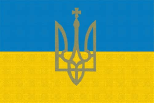2 x Aufkleber Flagge Ukraine mit Wappen 8 x 5 cm Sticker Flagge Fahne