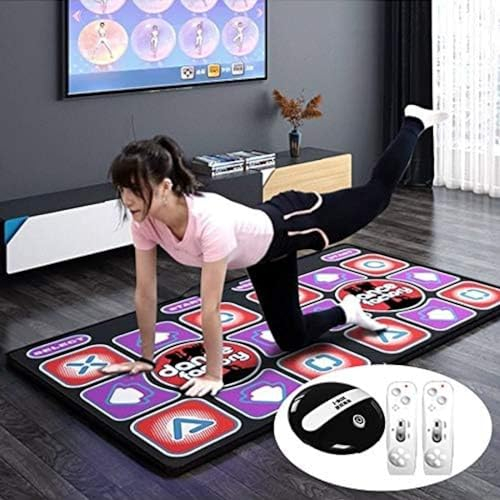rutschfeste Tanzteppichmatte, TV-Spiele, Doppel-Tanzmaschine, Somatosensorisches Spiel, Kabelloser Griff, Yogamatte, Lauf-Dual-Use-PC-USB-Tanzmatte Mit Englischem Handbuch, Plug-and-Play,Doppelte