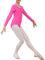The Fancy Dress® Girls Cotton Stretch Leotards Kids School PE Ballet Dance Gymnastics Full Sleeves Bodysuit (Pink, 9-10 Years)