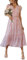 Awemeal Kleid Damen Sommer Elegant V-Ausschnitt Kurzarm Lang Sommerkleid Boho Blumenkleid mit Gürtel Rüschen Saum Wickelkleid Strandkleid A Linie Fließend Maxikleid （S, Blume Rosa）