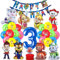 Geburtstag Deko 3 Jahre Kinder, Geburtstagsdeko 3 Jahre Dog Patrol, Hund Patrol Luftballons, Zahl 3 Ballon, Happy Birthday Banner, Tortendeko für Kindergeburtstag Party