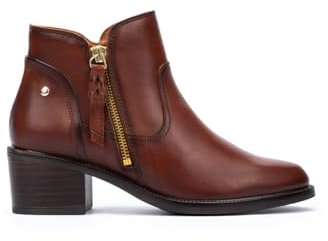 Pikolinos Stiefeletten mit Absatz in Leder BACAROT für Frauen Farbe Cognac
