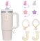 Letter Stanley Straw Cover 2Pcs Dustproof 10mm Straw Cover for Stanley Cup Accessories Include 2pcs Personalized Name ID A-Z Pearl Hangings Letter Stickers(J)