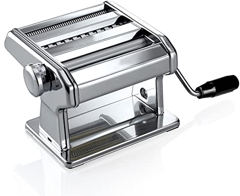 XAoSCd Pasta Maker Machine Noodles Maker 9 Adjustable Thickness Settings Pasta Machine with Cleaning Brush/Noodle Rack Perfect for Spaghetti, Dumpling Skins
