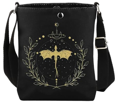 AKTAP Fourth Wing Merch Gift Fourth Wing Book Sleeve Empyrean Series Book Gift Dragon Rider Gift for Bookish Book Worm Pouch, Umhängetasche mit viertem Flügel