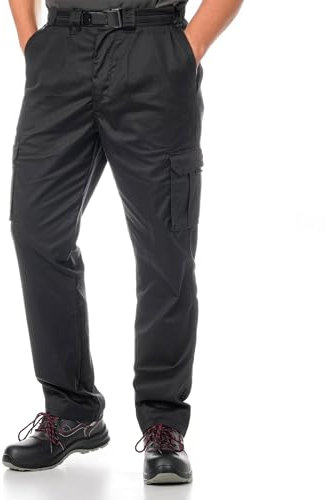BWOLF Prime Cargo Pantaloni da Lavoro Uomo con Spandex, Elasticizzati Pantaloni Lavoro da Uomo Cotone - Poliestere - Spandex, S - 4XL, Nero, M