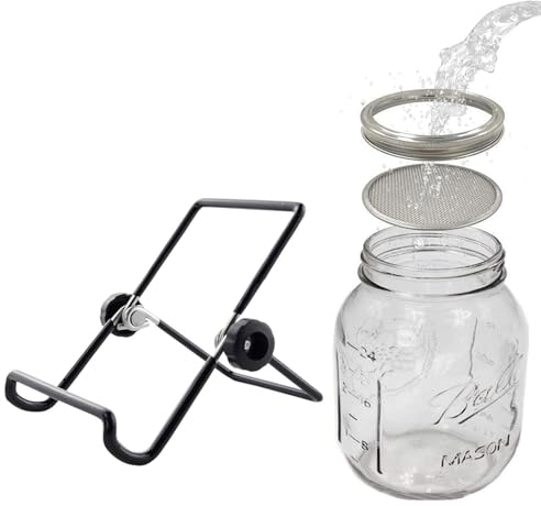 Ensemble De Pots De Germination De Grai-nes, Pots Mason À Large Ouverture, Germoir De Grai-nes D'intérieur, Ensemble De Germoir pour Cultiver Vos Propres Pousses De -cro Pousses, Luzerne