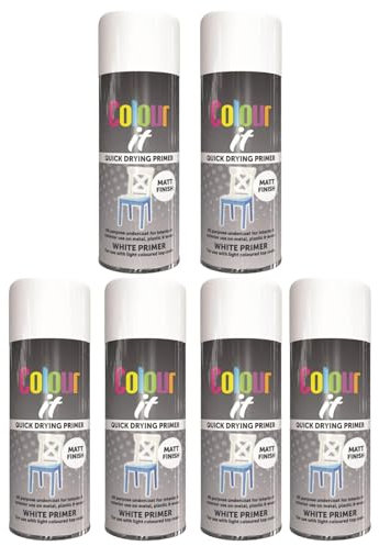 YSAMAX Brilliant Grey Primer Spray Paint, All-Purpose Undercoat Matt Finish Grey Spray Paint, Stunning Appearance, Long-Lasting Durability, 250 ML (6pcs)