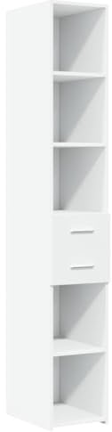 vidaXL Highboard, Sideboard mit Stauraum, Hochschrank Lagerschrank für Wohnzimmer, Beistellschrank Mehrzweckschrank, Weiß Holzwerkstoff