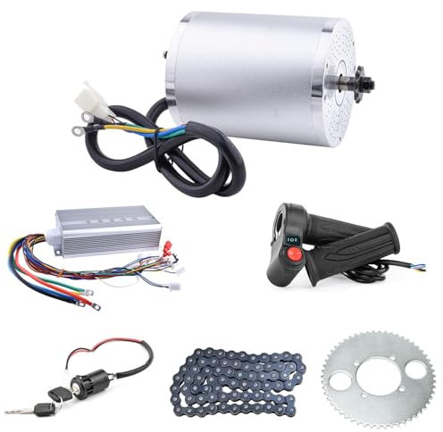 Kunray 48V 2000W Electric Go Kart Motor 4300RPM Electric Motor Kit High Speed Brushless DC Motor with 3 Speed Twist Throttle, Electric Dirt Bike Motor, for Scooter Motorcycle DIY Part (No Bracket)