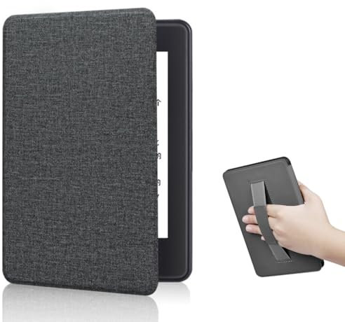 Étui pour Kindle Paperwhite 12e génération 2024 de 7 Pouces et Kindle Colorsoft Signature Edition, Mise en Veille Automatique, dragonne pour Kindle Paperwhite 12e génération 2024 (Noir)