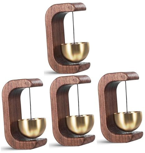 jojofuny 4stücke Shopkeeper Bell Aus Holz Und Dekorative Türklingel Für Geschäft Büro Und Zuhause Einfache Installation Und Klare Klangqualität Rustikales Design Für Elegante Akzente