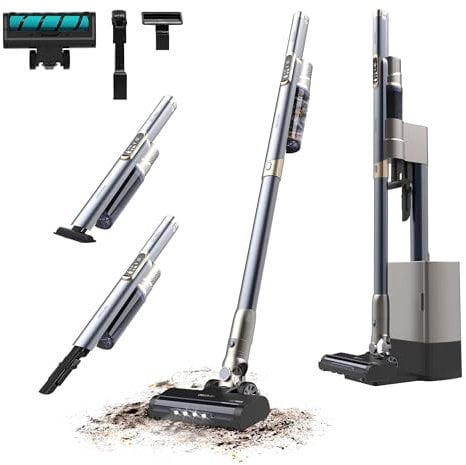 Cecotec Aspiradora Escoba sin Cable con Base de Autovaciado Scoba 2100 Station. 210W, Motor Digital Brushless, Presión de Succión 20kPa, Autonomía 40mins, 2 Modos, Cepillo Jalisco, Accesorio 2 en 1