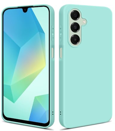 HSP Hülle für Samsung Galaxy A16 4G / 5G, Silikon Handyhülle, Case, Türkis | Kameraschutz, matt, passgenaue Aussparungen, erhöhte Ränder, Handy Schutzhülle, Silikonhülle, Phone Cover, Silicone