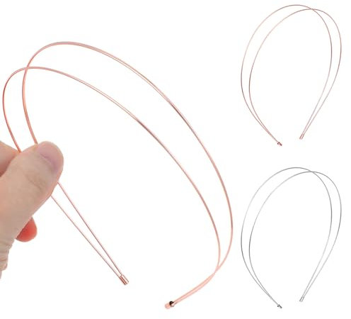 Molain 4 Stück Metall Doppel Layer Stirnbänder für Damen, Elegante Goldene und Roségold Stirnbänder Elastische Dünne Haarbänder Niedliche Haar Accessoires für Frauen Mädchen Geschenk