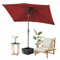 Jiubiaz 140x210cm Sonnenschirm Rot Gartenschirm Terrassenschirm Sonnenschutz Sonnenschirm Rechteckig Kippbar Großschirm für Balkon,Terrasse,Garten