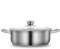 Stainless Steel Braising Pan with Glass Lid and Heat Resistant Handles 30cm Size for Sauteing and Braising