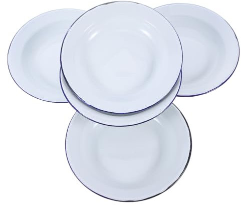 MUCKLILY Retro Dinner Plates 5 Pack 16cm Diameter White for Hot Pot Snack and Serving for Home and Restaurant