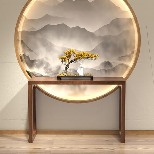 Eingangstisch aus Holz, Wohnzimmer-Eingangstisch, schmaler Beistelltisch, moderner Konsolen-Sofatisch, Eingangstisch, Flurtisch, Tisch hinter der Couch, für Wohnzimmer, Foyer, Flur, Büro(Walnut,140CM/
