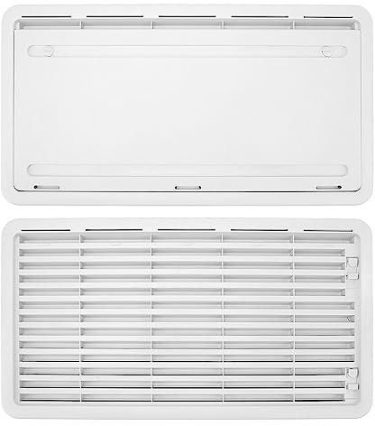 Kuuleyn Air Vent Ventilation Exhaust Fan, Storage Door Vent with Heat Dissipation Fan 55mm Thickness Storage Compartment Ventilation Grill for RV Yacht Bus