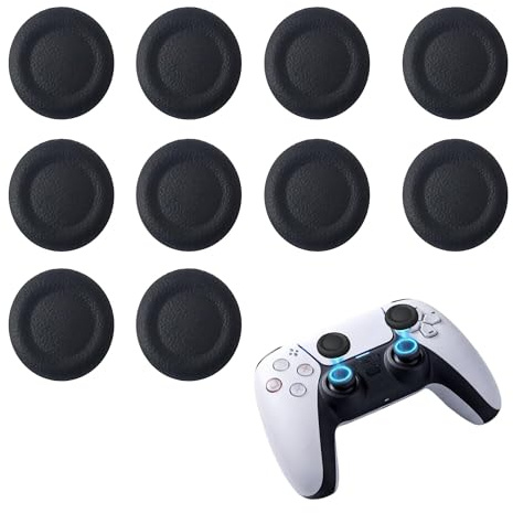 Gommini Joystick Compatibili PS5 e PS4 [10 Pezzi] – Copri Levette Analogiche in Silicone Antiscivolo per Controller, Thumb Grip Caps Gaming Nero