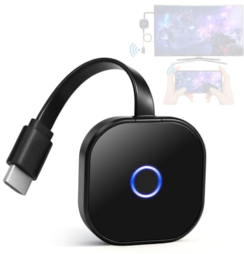4K 5G Wireless Dongle, Plug & Play Miracast Adapter ohne App, Bildschirm Spiegeln & Streamen von iPhone/Android/Windows/Mac auf TV/Beamer/Monitor, Unterstützt AirPlay/DLNA
