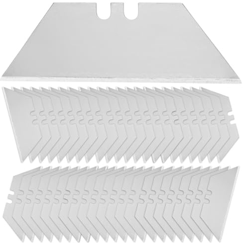 Trapezklingen für Teppichmesser Ersatzklingen Trapez 100 Stk | Karbonstahl Klingen für Cuttermesser Teppichmesser Cutter Klingen 0.60mm